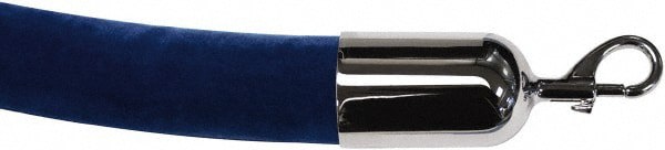 Pedestrian Barrier Rope: Velour, Blue, 8' Long, 2