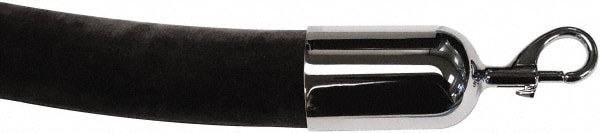 Pedestrian Barrier Rope: Velour, Black, 6' Long, 2