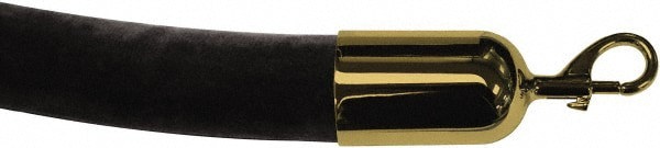 Pedestrian Barrier Rope: Velour, Black, 6' Long, 2