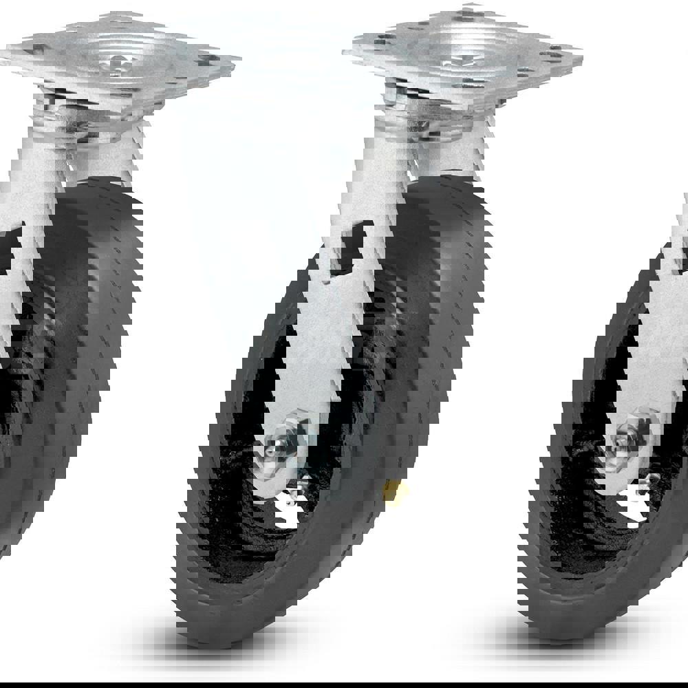 Swivel Top Plate Caster: Rubber, 8