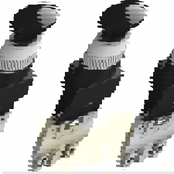 Mechanically Operated Valve: 2-Way & 2-Position, Push Button (Mushroom) Actuator, 1/8