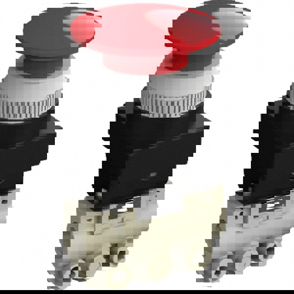 Mechanically Operated Valve: 2-Way & 2-Position, Push Button (Mushroom) Actuator, 1/8