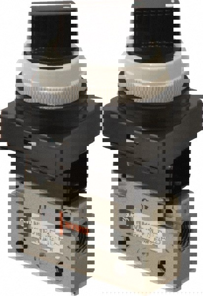 Mechanically Operated Valve: 3-Way & 2-Position, Twist Selector Actuator, 1/8