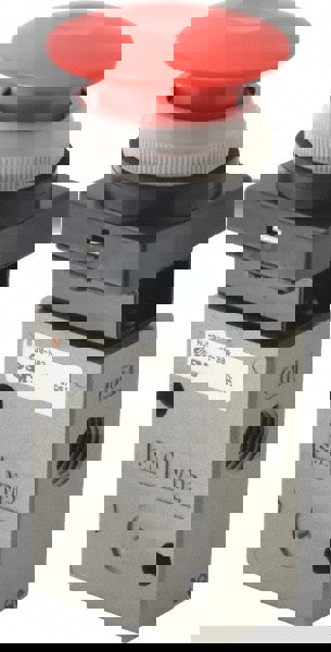 Mechanically Operated Valve: 3-Way & 2-Position, Push Button (Mushroom) Actuator, 1/4