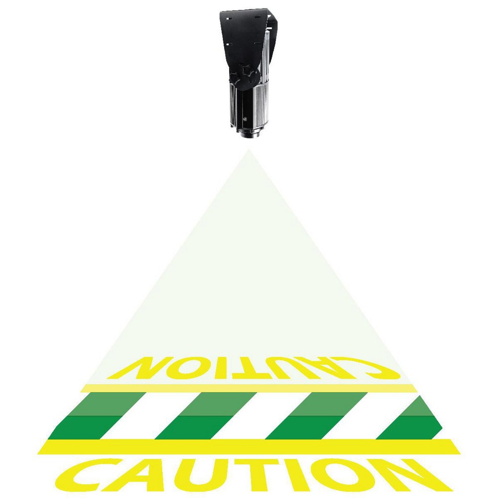 LED Sign Projectors; Sign Type: Pedestrian Crosswalk ; Legend: Caution ; Bilingual: No ; Language: English ; Color: Green; White; Yellow ; Maximum Projection: 25ft