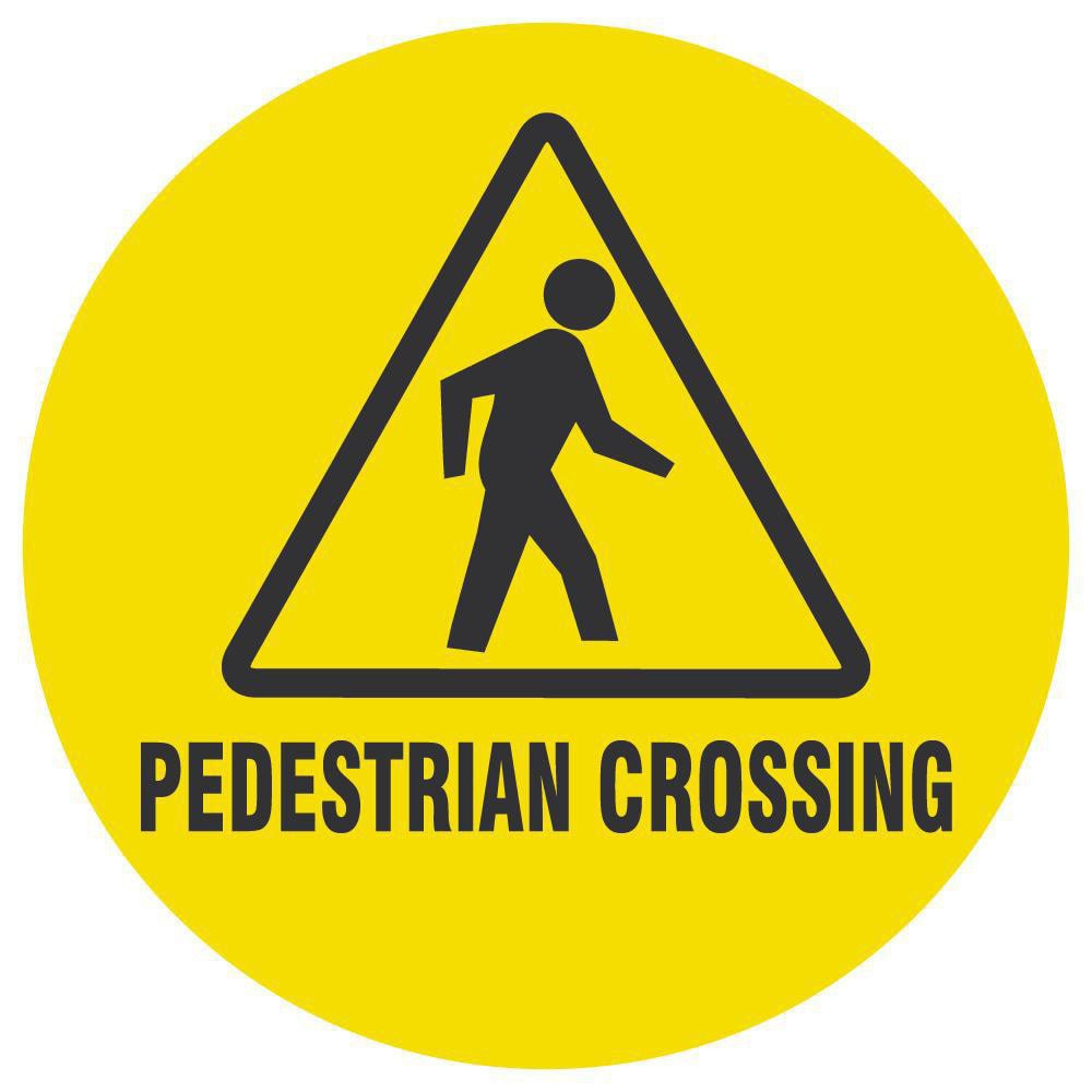 LED Sign Projectors; Sign Type: Pedestrian Crosswalk ; Legend: PEDESTRIAN CROSSING ; Bilingual: No ; Language: English ; Color: Black; Yellow ; Maximum Projection: 50ft