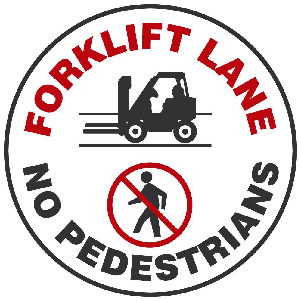 LED Sign Projectors; Sign Type: Forklift Caution ; Legend: FORKLIFT LANE NO PEDESTRIANS ; Bilingual: No ; Language: English ; Color: Black; Red; White ; Maximum Projection: 50ft