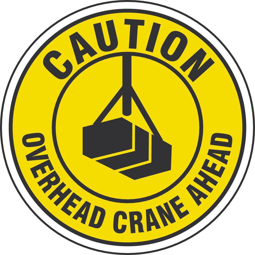 LED Sign Projectors; Sign Type: Hazard Zone ; Legend: CAUTION OVERHEAD CRANE AHEAD ; Bilingual: No ; Language: English ; Color: Black; Yellow ; Maximum Projection: 50ft