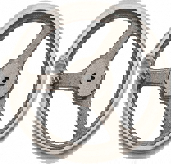 Spoked Straight Handwheel: Revolving Handle, Cast Iron, Plain Finish