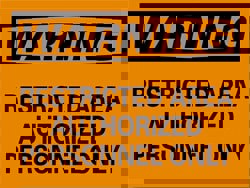 Security & Admittance Sign: Rectangle, 