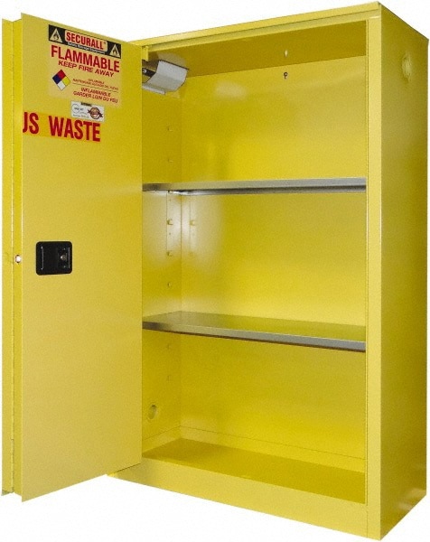 Standard Cabinet: Sliding, 2 Shelves, Yellow