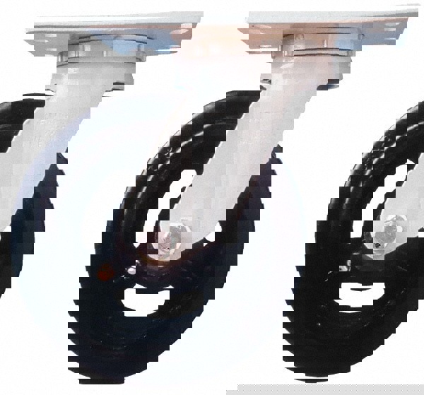 Swivel Top Plate Caster: Polyurethane with Semi-Steel Center Polyurethane & Polyurethane Mold on Steel, 4