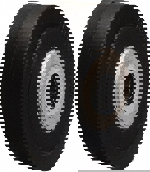 Rubber Caster Wheel: Rubber on Aluminum, 0.75