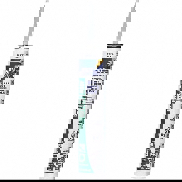 Caulk: 10 oz Cartridge, White, Butyl Rubber