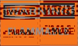 5 Qty 1 Pack Warning - Flammable, Pressu