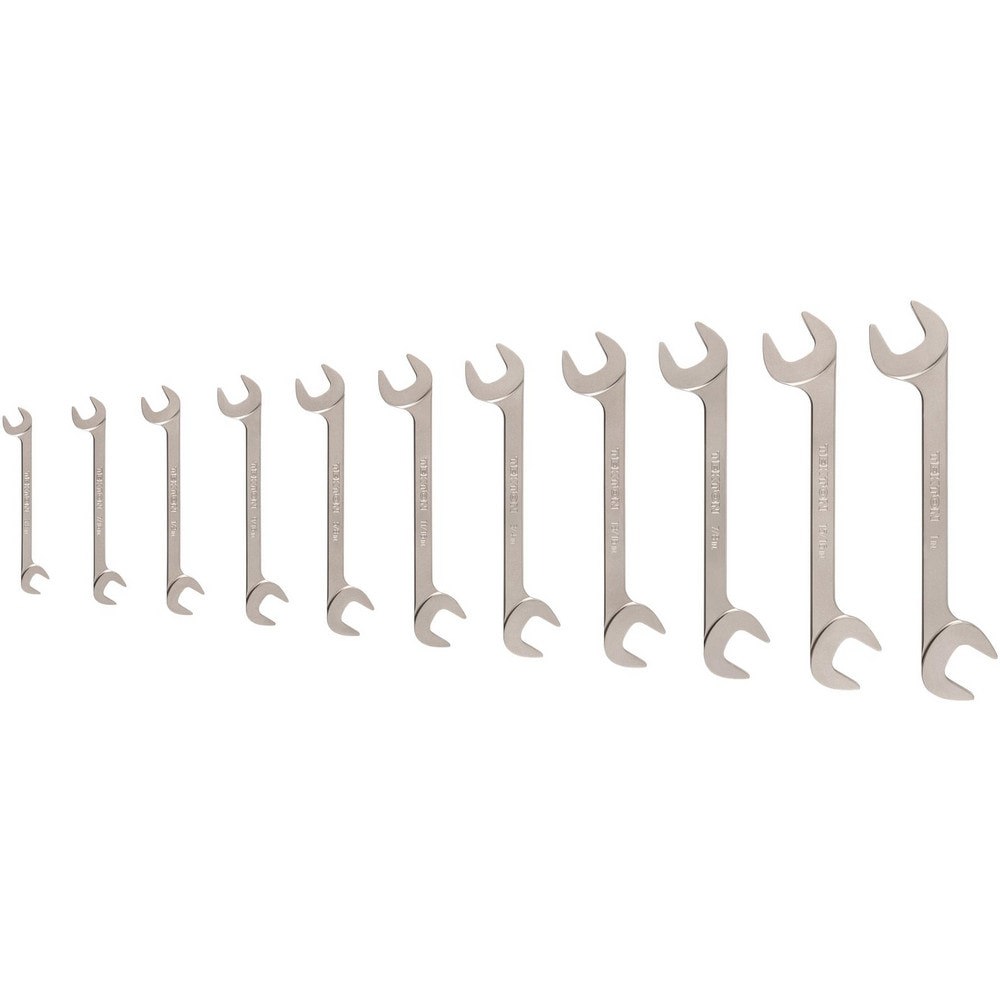 Wrench Sets; Set Type: Angle Head Open End Wrench Set ; System Of Measurement: Inch ; Size Range: 3/8 - 1 in. ; Container Type: None ; Material: Steel ; Finish Coating: Electroless Nickel