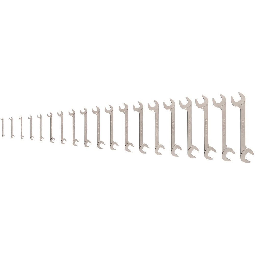 Wrench Sets; Set Type: Angle Head Open End Wrench Set ; System Of Measurement: Inch ; Size Range: 1/4 - 1-1/4 in. ; Container Type: None ; Material: Steel ; Finish Coating: Electroless Nickel