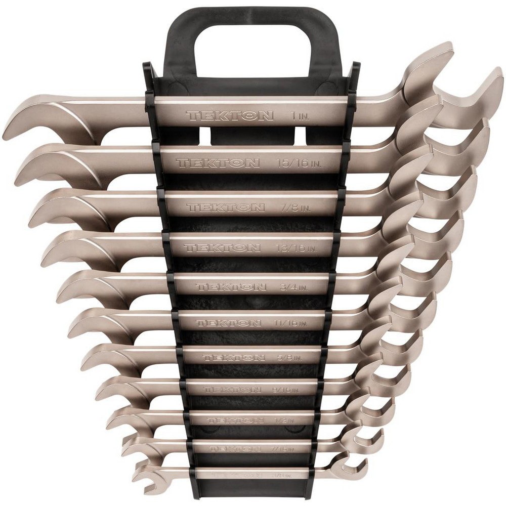 Wrench Sets; Set Type: Angle Head Open End Wrench Set ; System Of Measurement: Inch ; Size Range: 3/8 - 1 in. ; Container Type: Plastic Holder ; Material: Steel ; Finish Coating: Electroless Nickel