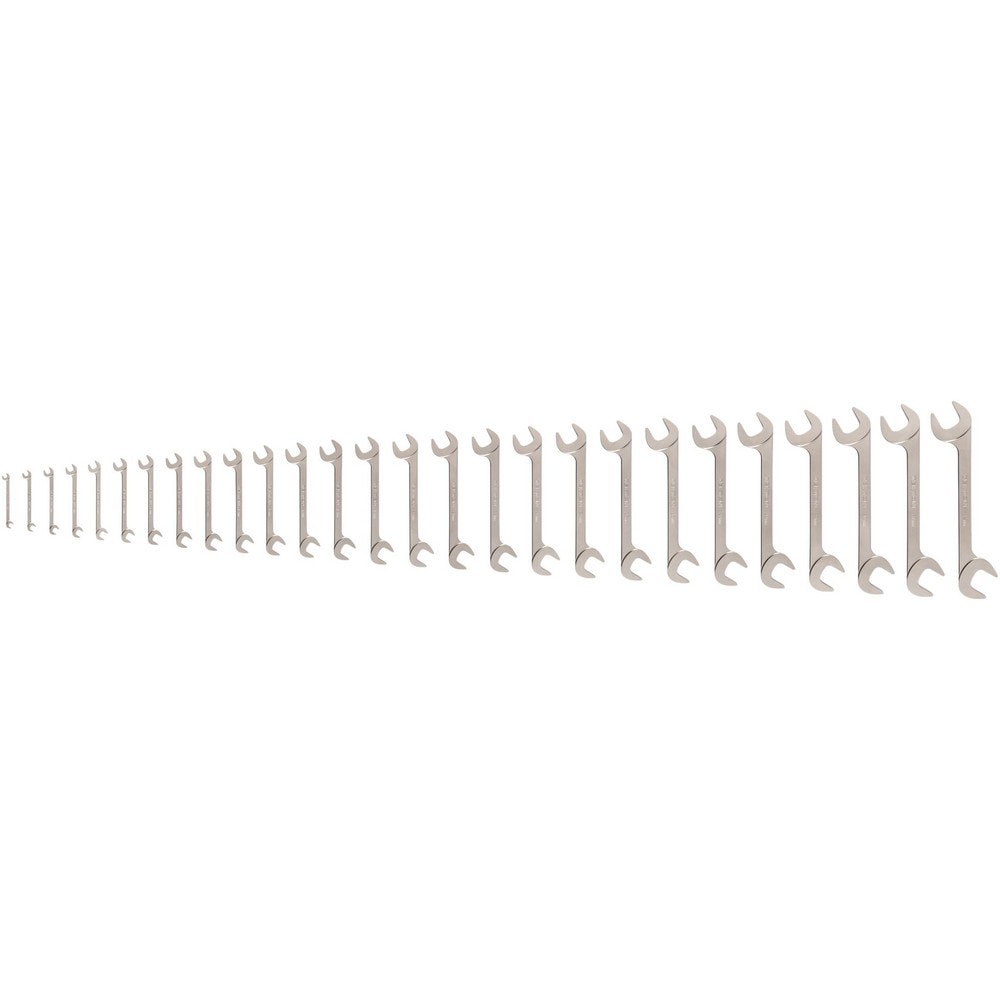 Wrench Sets; Set Type: Angle Head Open End Wrench Set ; System Of Measurement: Metric ; Size Range: 6 - 32mm ; Container Type: None ; Material: Steel ; Finish Coating: Electroless Nickel