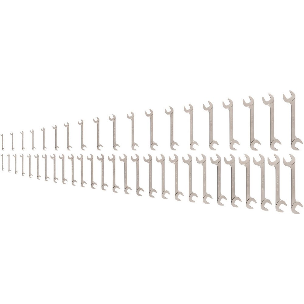 Wrench Sets; Set Type: Angle Head Open End Wrench Set ; System Of Measurement: Inch/Metric ; Size Range: 1/4 - 1-1/4 in., 6 - 32mm ; Container Type: None ; Material: Steel ; Finish Coating: Electroless Nickel