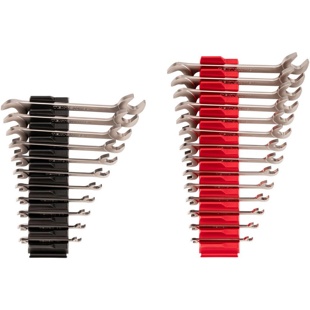 Wrench Sets; Set Type: Angle Head Open End Wrench Set ; System Of Measurement: Inch/Metric ; Size Range: 1/4 - 3/4 in., 6 - 19mm ; Container Type: Modular Wrench Organizer ; Material: Steel ; Finish Coating: Electroless Nickel
