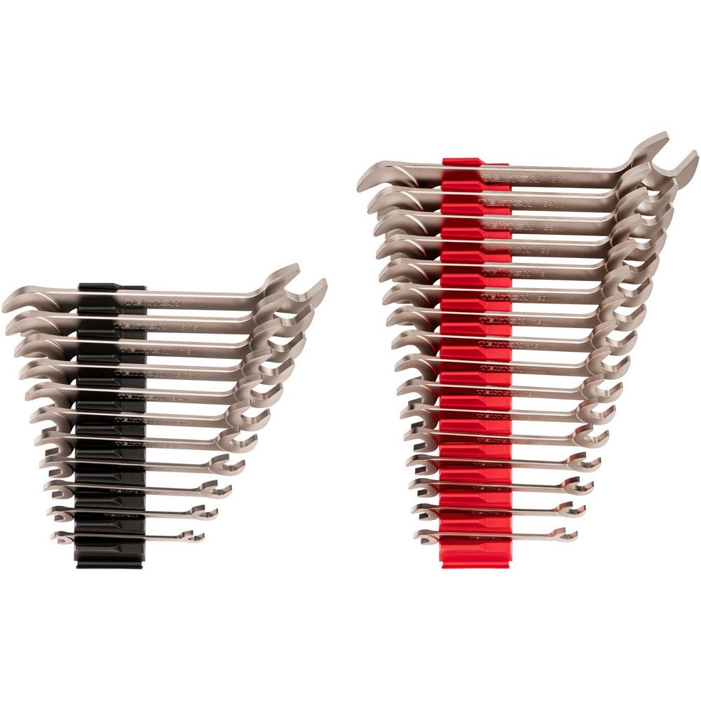 Wrench Sets; Set Type: Angle Head Open End Wrench Set ; System Of Measurement: Inch/Metric ; Size Range: 3/8 - 1 in., 10 - 27mm ; Container Type: Modular Wrench Organizer ; Material: Steel ; Finish Coating: Electroless Nickel