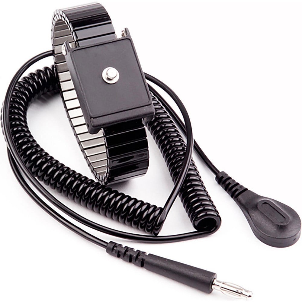 Grounding Wrist Straps; Attachment Method: Snap Lock ; Disposable: No ; Material: Metal ; Resistor: Yes ; Grounding Cord Included: Yes ; Cord Length: 12