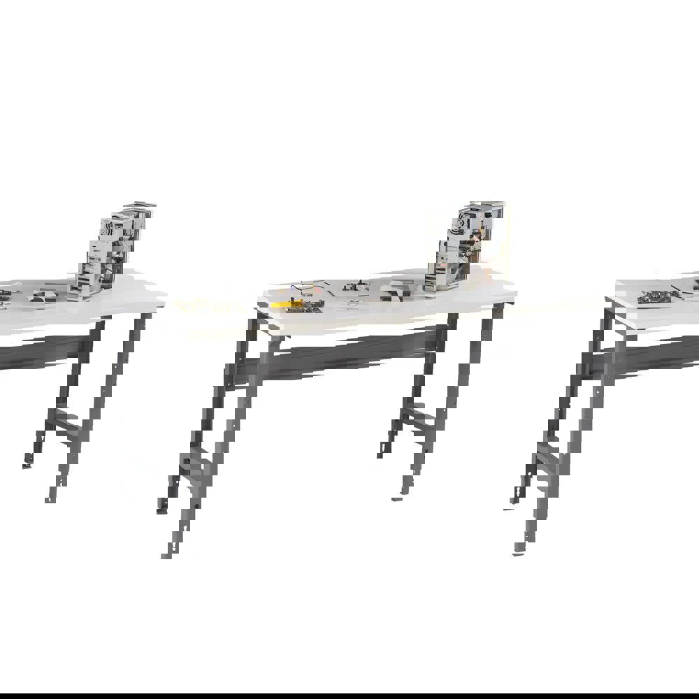 Stationary Adjustable Height Workbench: Medium Gray