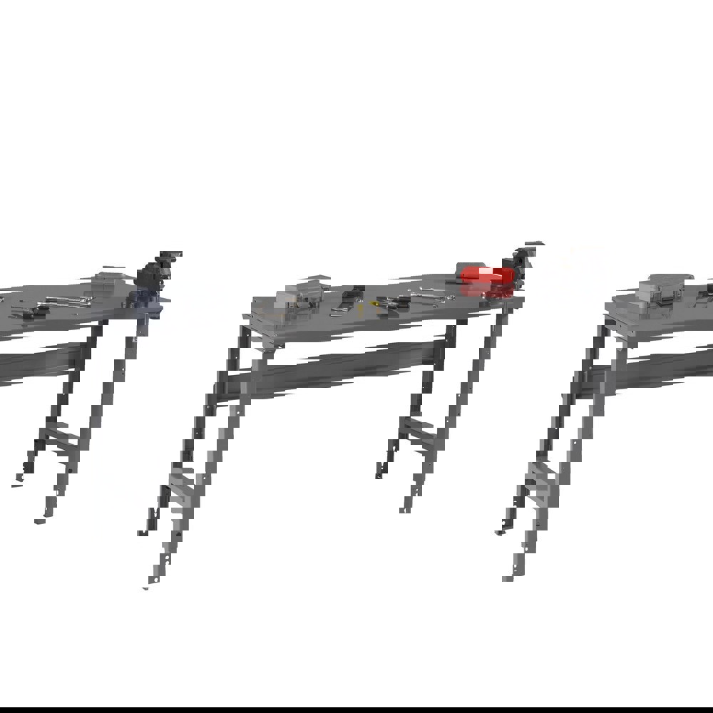 Stationary Adjustable Height Workbench: Medium Gray