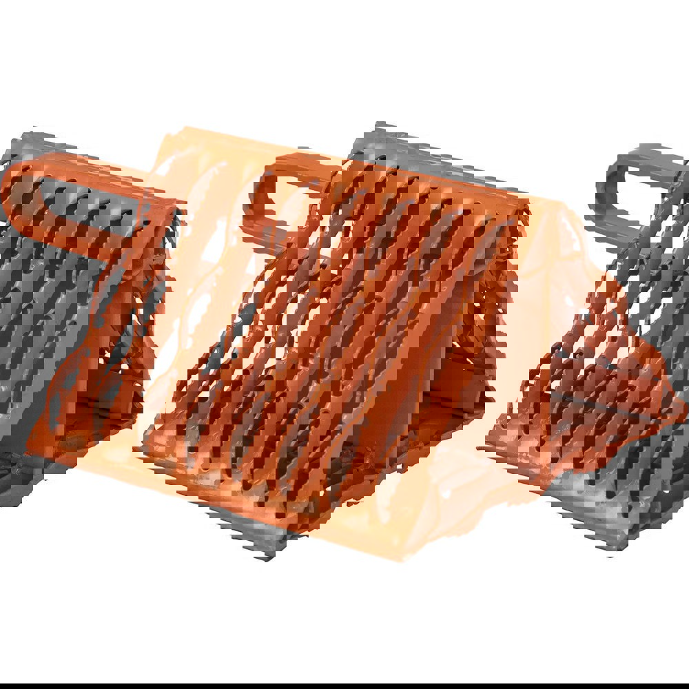 Wheel Chocks; Wheel Chock Type: Single ; Base Tread: Gripping Teeth ; Construction: Extruded ; Surface Tread: Ridged ; Material: Steel ; Overall Length (Decimal Inch): 9.0000