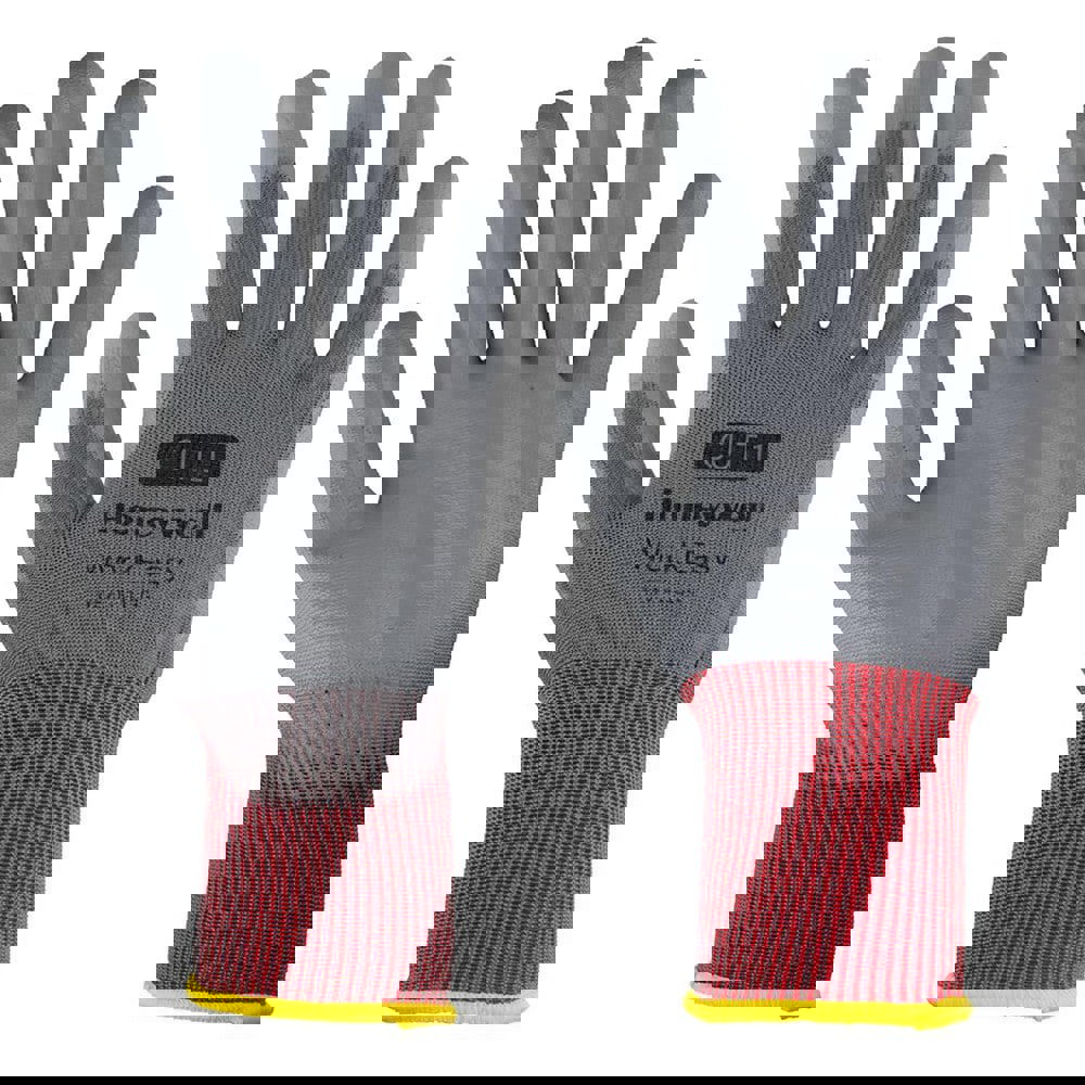 Cut & Puncture Resistant Gloves; Style: Knit ; Coating Material: Microfoam Nitrile ; Coating Coverage: Palm & Fingertips ; Glove Type: Cut, Puncture & Abrasion-Resistant ; ANSI/ISEA Cut Resistance Level: A1 ; Primary Material: Polyester
