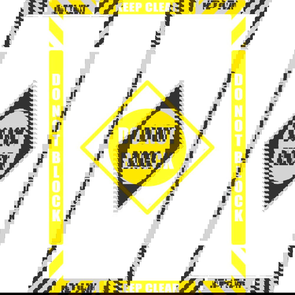 Accident Prevention Adhesive Backed Floor Sign: Rectangle, ''Do Not Block''