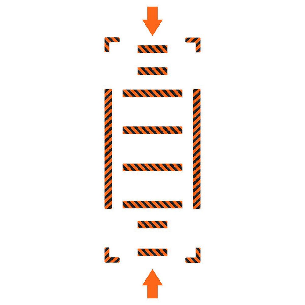 Adhesive Backed Floor Signs; Message Type: Traffic Control ; Message or Graphic: Graphic Only ; Legend: Arrow Graphic ; Material: Vinyl ; Legend Color: Orange ; Color: Black; Orange