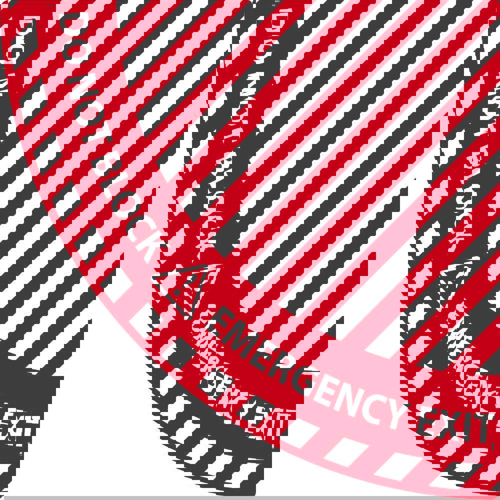 Exit, Entrance & Directional Adhesive Backed Floor Sign: Quarter Round, ''EMERGENCY EXIT, DO NOT BLOCK''