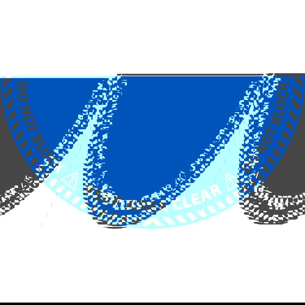 Workplace/Safety Adhesive Backed Floor Sign: Semi Round, ''KEEP AREA CLEAR, DO NOT BLOCK''