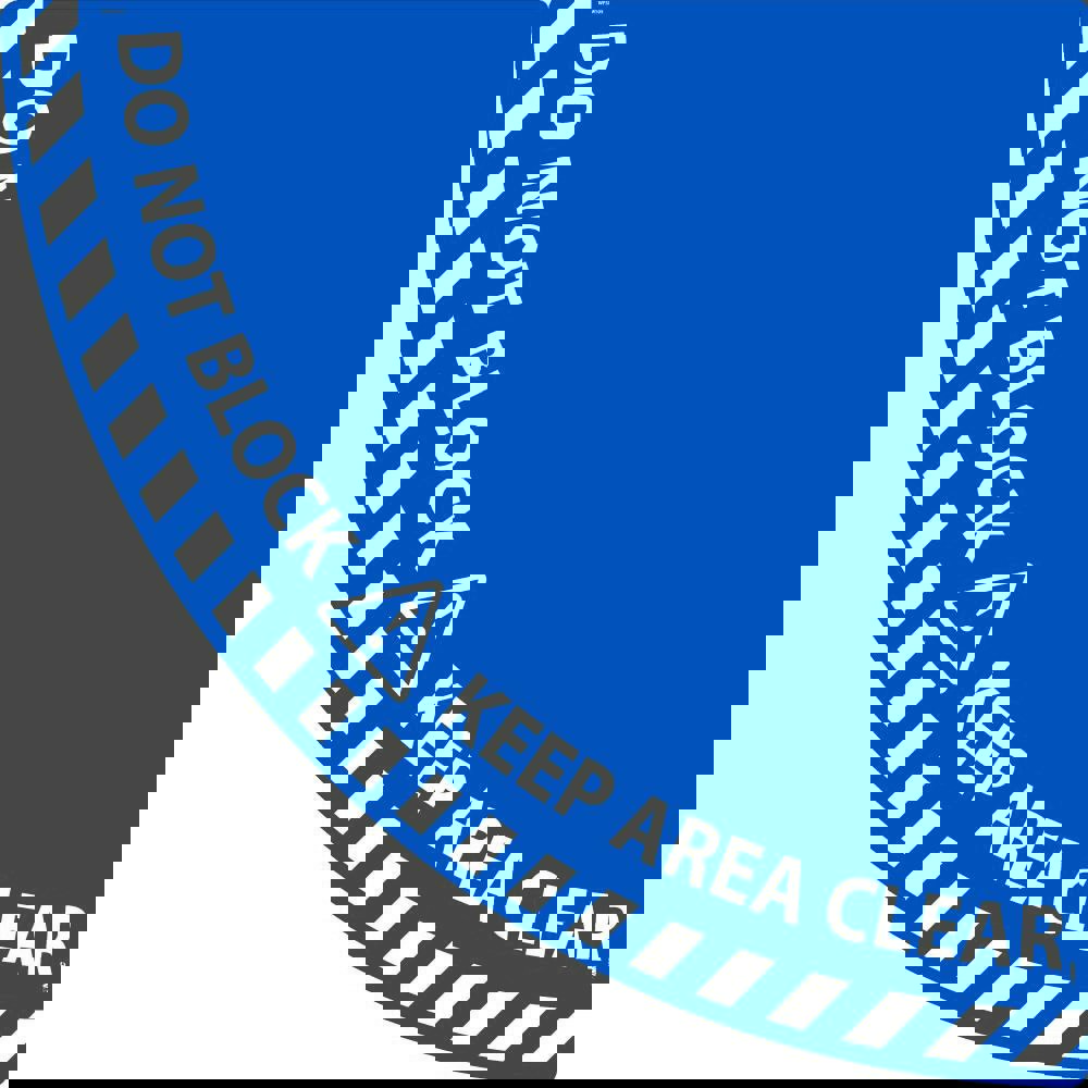 Workplace/Safety Adhesive Backed Floor Sign: Quarter Round, ''KEEP AREA CLEAR, DO NOT BLOCK''