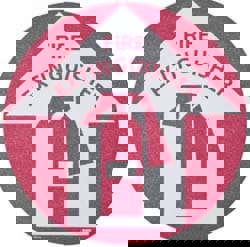 Fire Adhesive Backed Floor Sign: Round, Vinyl, ''Fire Extinguisher''