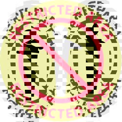 Security & Admittance Adhesive Backed Floor Sign: Round, Vinyl, ''RESTRICTED AREA''