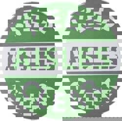 Accident Prevention Adhesive Backed Floor Sign: Round, Vinyl, ''KEEP AISLES CLEAR''