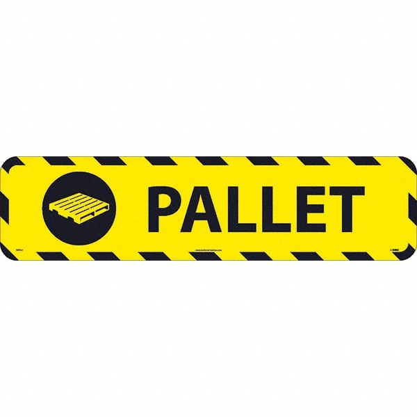 Janitorial & Housekeeping & Restroom Adhesive Backed Floor Sign: Rectangle, Vinyl, ''PALLET''