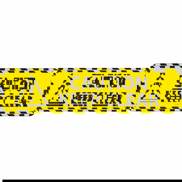 Janitorial & Housekeeping & Restroom Adhesive Backed Floor Sign: Rectangle, Vinyl, ''Caution Keep Clear''