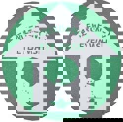 First Aid Adhesive Backed Floor Sign: Round, Vinyl, ''Emergency Eye Wash''