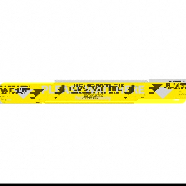 Entrance & Directional & Exit Adhesive Backed Floor Sign: Rectangle, Vinyl, ''PLEASE WAIT HERE Practice Social Distancing''