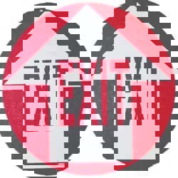 Entrance & Directional & Exit Adhesive Backed Floor Sign: Round, Vinyl, ''EXIT''