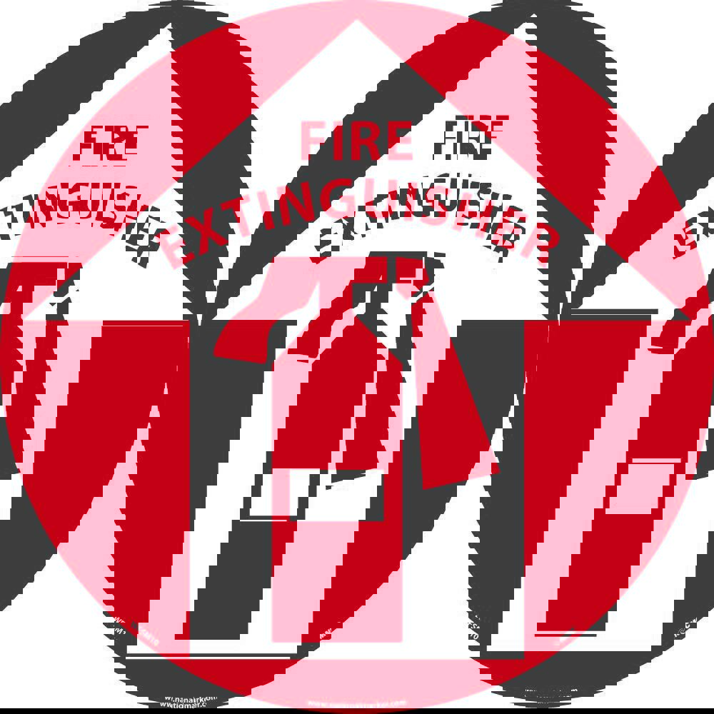 Fire Adhesive Backed Floor Sign: Round, ''Fire Extinguisher''