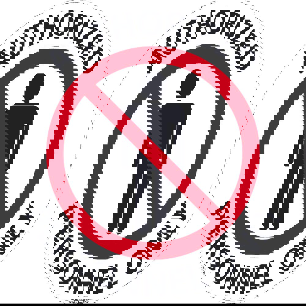 Security & Admittance Adhesive Backed Floor Sign: Round, ''Authorized Personnel Only''