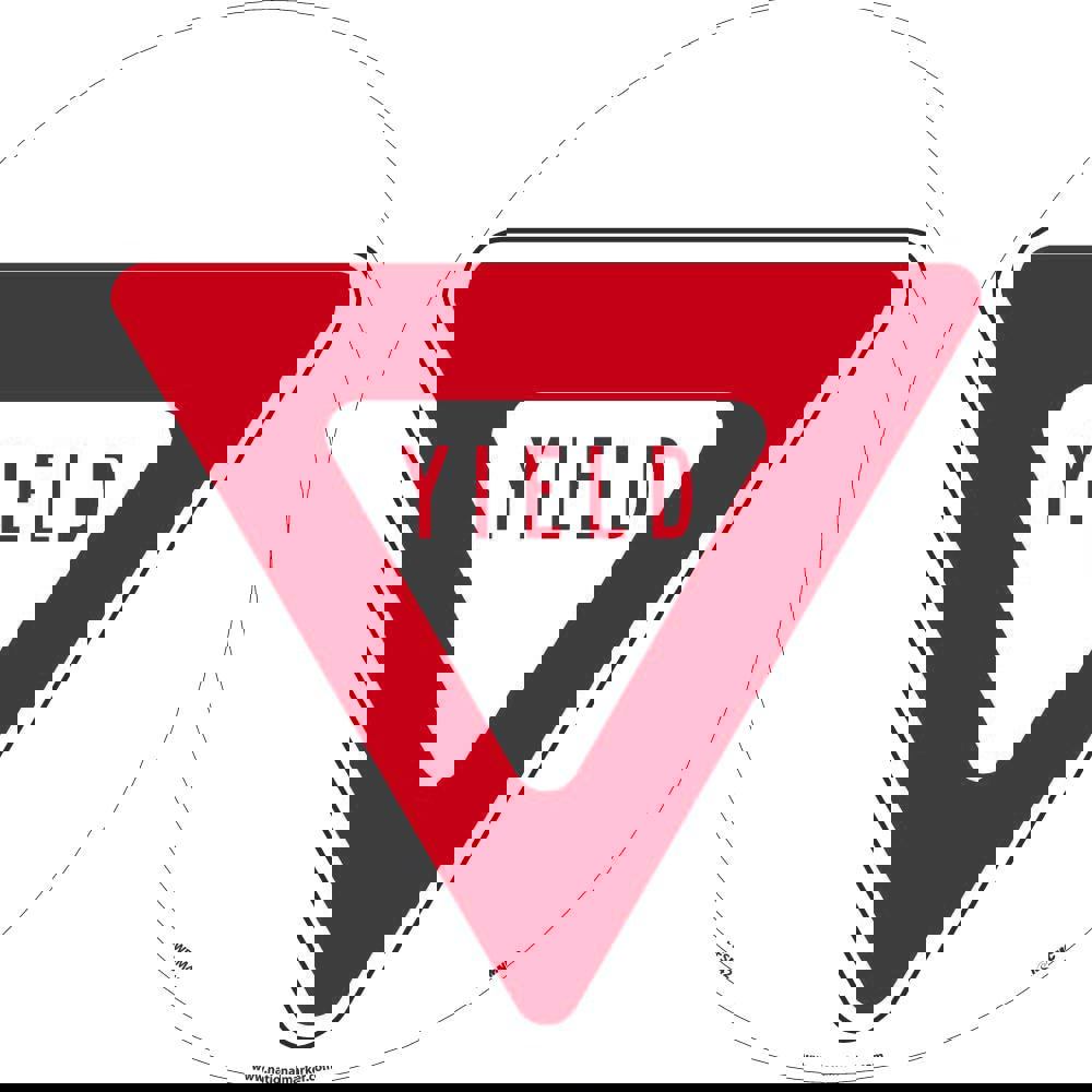 Restroom, Janitorial & Housekeeping Adhesive Backed Floor Sign: Round, ''Yield''