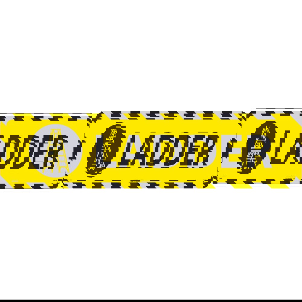 Restroom, Janitorial & Housekeeping Adhesive Backed Floor Sign: Rectangle, ''Ladder''