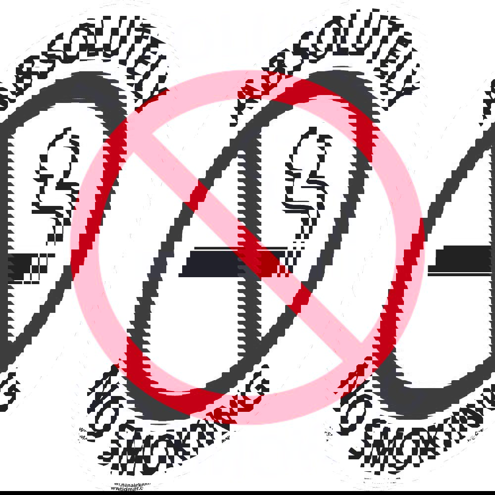 Security & Admittance Adhesive Backed Floor Sign: Round, ''Absolutely No Smoking''