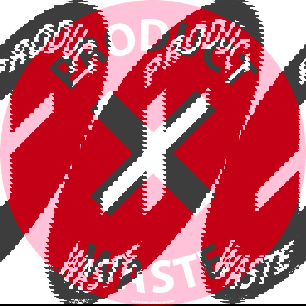 Restroom, Janitorial & Housekeeping Adhesive Backed Floor Sign: Round, ''Product Waste''